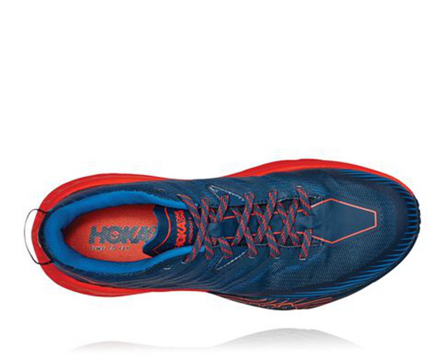 Hoka Australia One One Speedgoat 4 - Mens Trail Shoes Blue/Red - MLZCQ-1906